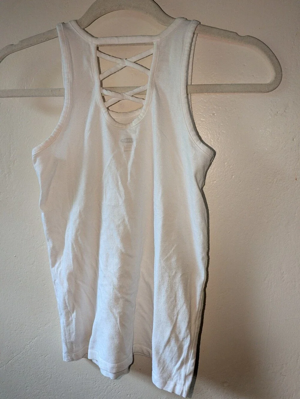 Old Navy Girls White Crisscross Back Tank